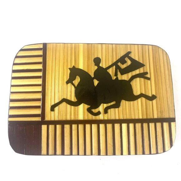 2 Vintage Japanese Bamboo Nesting Storage Trinket Boxes Stash Silhouette - Picture 4 of 6